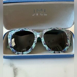 J. McLaughlin blue floral preppy cat eye sunglasses